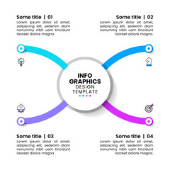 Infographic template. Circle with title in the middle and 4 steps