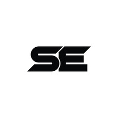 SE monogram logo design letter text name symbol monochrome logotype alphabet character simple logo