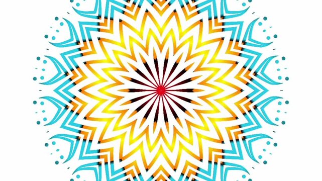 caleidoscope classic gradient circle flower art pattern of traditional tenun batik ethnic dayak ornament for animation ads	