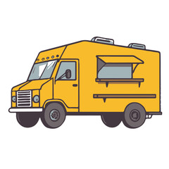 Fototapeta premium Logo of food truck vector style simple design