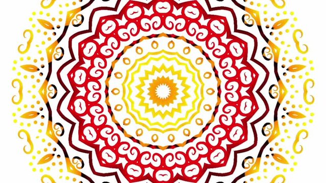 caleidoscope classic gradient circle flower art pattern of traditional tenun batik ethnic dayak ornament for animation ads	