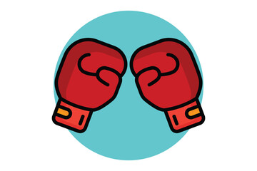 Boxing glove icon. colored outline icon style. icon related to gym and fitness. gym elements vector illustration