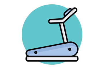 Treadmill icon. colored outline icon style. icon related to gym and fitness. gym elements vector illustration