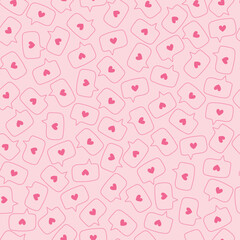 Seamless pattern with love speech bubble. Vector illustration with hearts for Valentine's Day, fabric