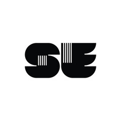 SE monogram logo design letter text name symbol monochrome logotype alphabet character simple logo