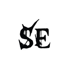 SE monogram logo design letter text name symbol monochrome logotype alphabet character simple logo