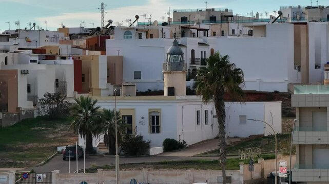 Faro de Garrucha en la provincia de Almer&iacute;a, en Andaluc&iacute;a, Espa&ntilde;a.