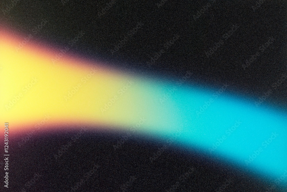 Poster light beam creating colorful gradient on black background