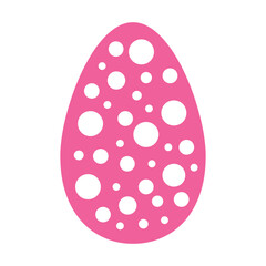 Festival Pink Happy Easter Egg with White Polka Dots Logo Illustration