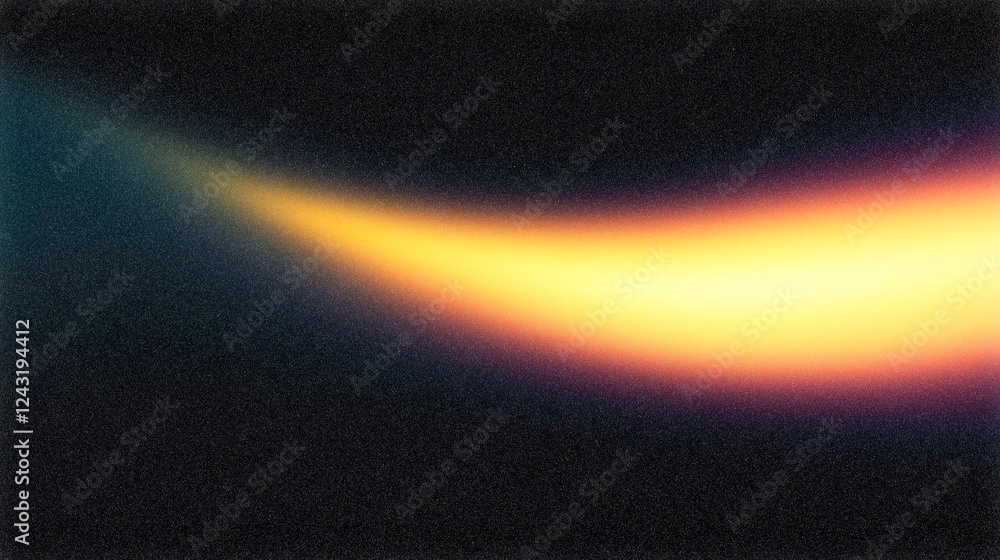 Poster light streak creating a warm glow on dark background