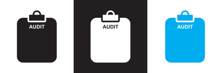 Audit icon. isolated on white and black background. vector illustration. EPS 10