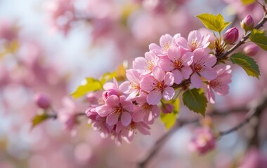 Naklejka premium Cherry blossom flowers in spring