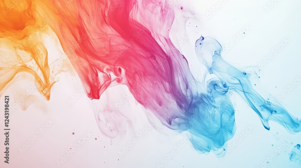 Aufkleber vibrant abstract background with colorful swirls and smoke effect for use in mockup designs and crea