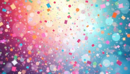 Fototapeta premium Colorful confetti shower, repeating geometric design, confetti, geometric pattern, card