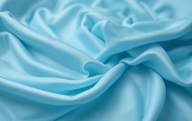 Obraz premium A close-up of soft blue silk fabric