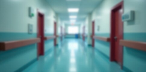 Blurred hospital corridor background, sterile environment, patient care, background image, healthcare
