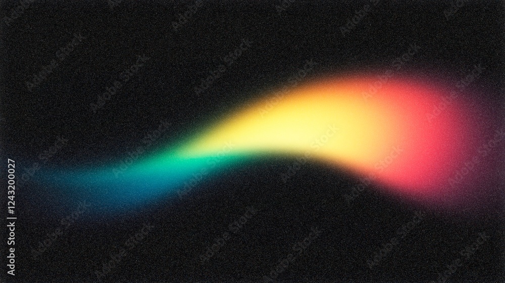 Poster light trails creating a colorful spectrum on dark grainy background