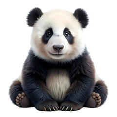 Obraz premium Adorable baby panda sitting isolated on wildlife animal fur zoo paw cute on transparent background
