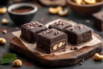 Ketogenic Energy Bar with Nuts and Dark Chocolate for Health and Fitness, No Sugar, Healthy Sweetness, Dark Real Chocolate from Cocoa Beans