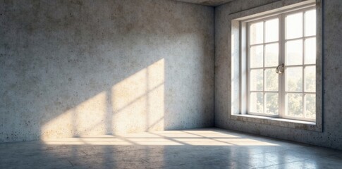 Vast windows illuminate empty corner, potential visible , room, minimal