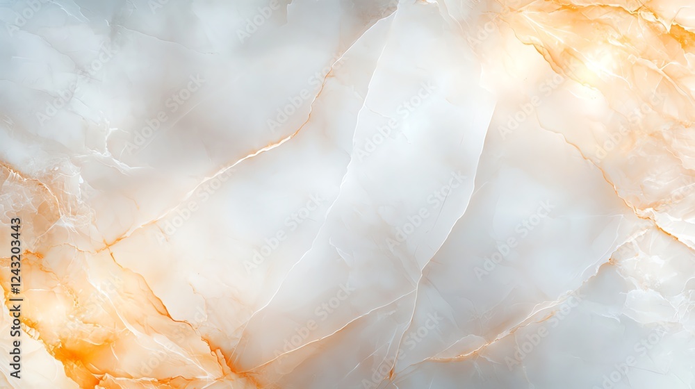 Poster A beautiful abstract texture featuring delicate swirls of white and orange hues. The smooth surface and organic patterns create a visually stunning backdrop for design projects.