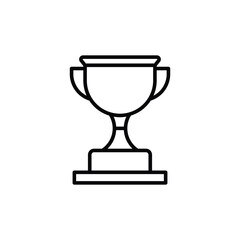 Vector cup. Thin line winner cup. Trophy cup icon. Black Cup isolated on white background. Winner cup. Victory cup icon. Trophy cup symbol. First place cup.