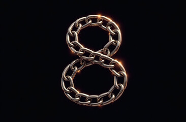 International Women's Day postcard on March 8 on black background. AI Generative