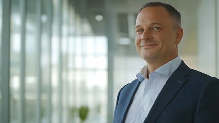 Portrait of a Confident Businessman in Modern Office