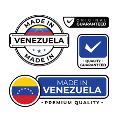 Badge bundle made in Venezuela label icon emblem isolated on white background