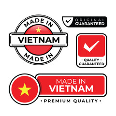 Obraz premium Badge bundle made in Vietnam label icon emblem isolated on white background