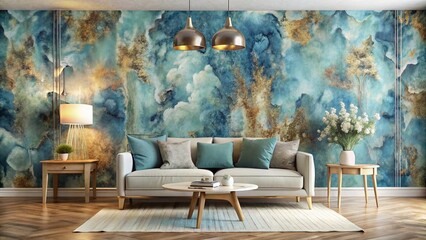 Artistic Ink Wash Landscape Wallpaper, Nature Background Texture