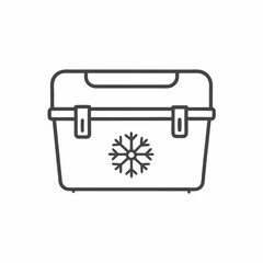 Cooler box illustration for outdoor adventures and picnics featuring a snowflake design