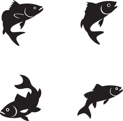 fish silhoutte vector design