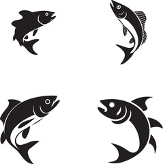 fish silhoutte vector design
