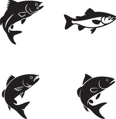 fish silhoutte vector design