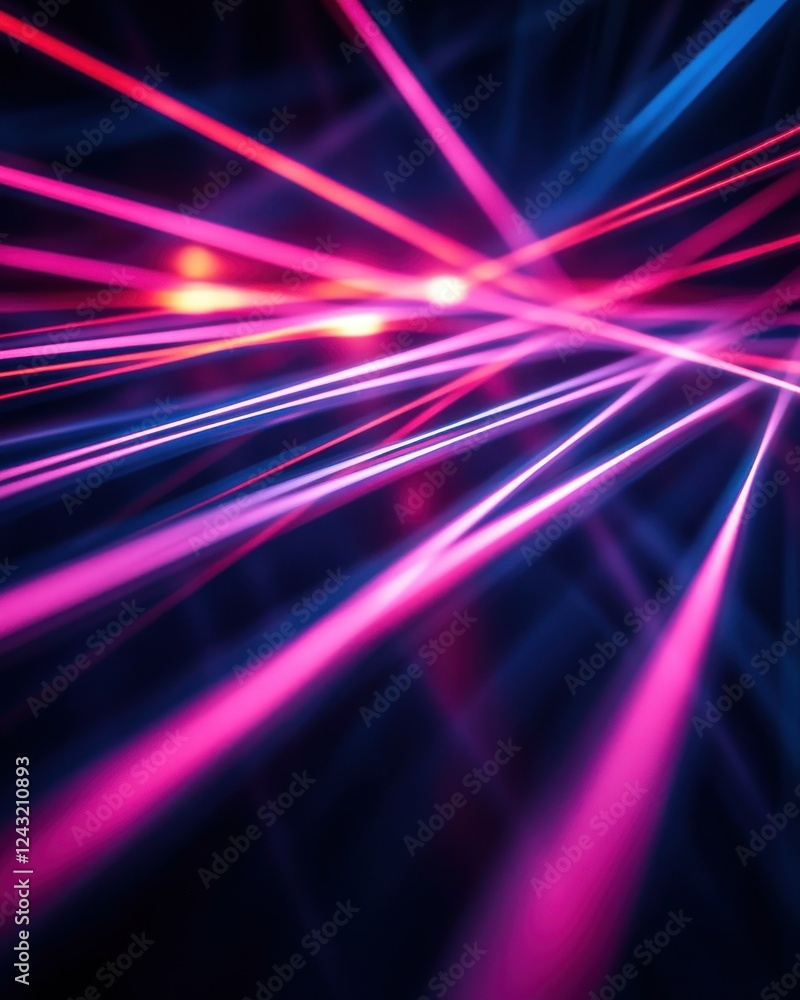 Poster vibrant beams of colored light create a dynamic and energetic visual, ideal for modern digital proje