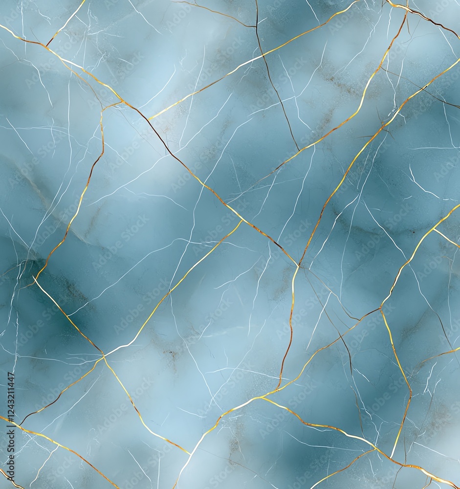 Poster a stunning abstract background pattern featuring soft blue tones interwoven with delicate golden lin
