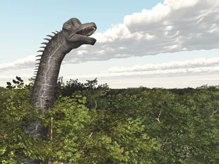 Dinosaurier Brachiosaurus in einem Wald
