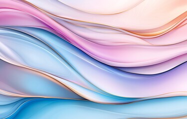 A stunning abstract design featuring soft, flowing waves of pastel colors that create a serene and calming visual experience. Perfect for backgrounds or artistic projects.