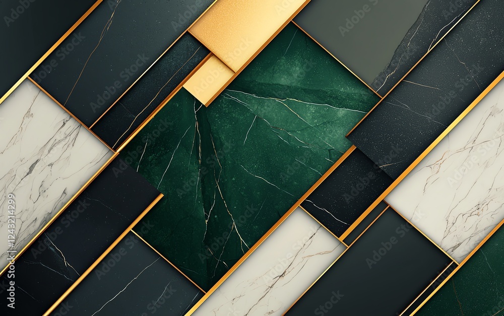 Poster a visually striking abstract background featuring an intricate arrangement of dark green, black, and