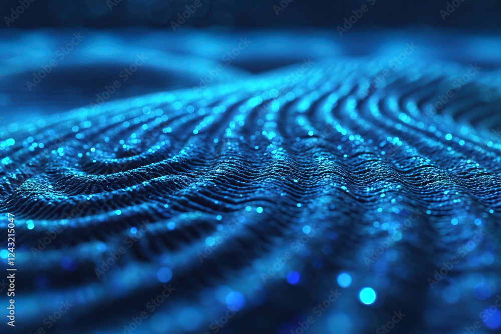 Poster intricate blue wave patterns create a mesmerizing visual display in the underwater world