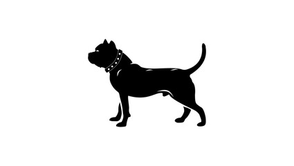 American Bully Dog, black isolated silhouette