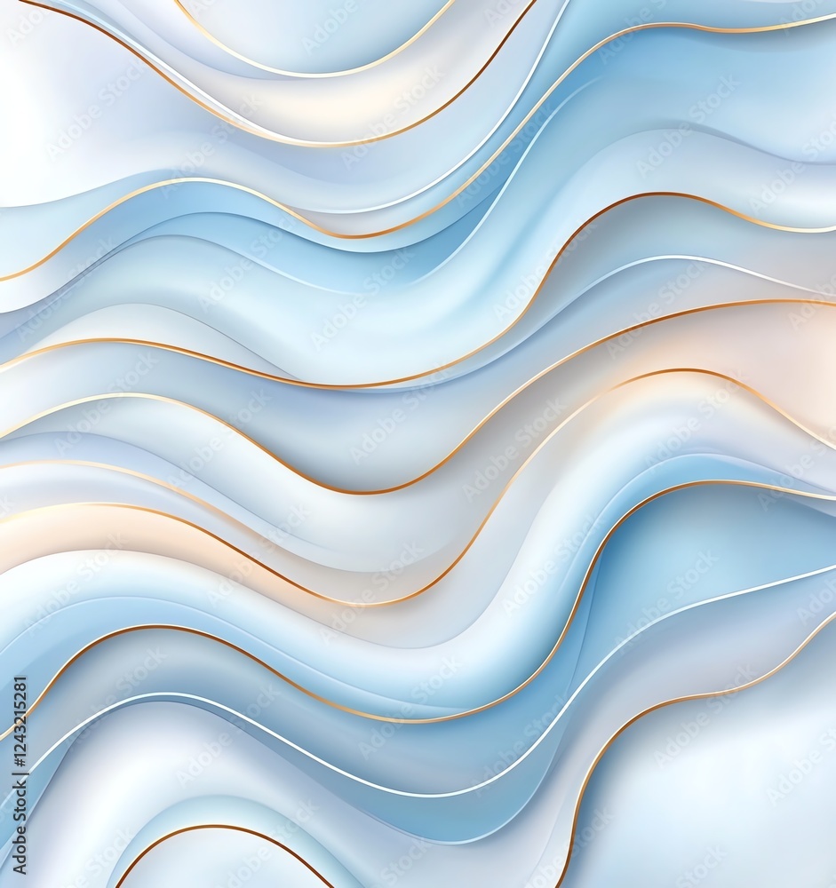 Poster abstract wave patterns in soft blue and beige tones create a soothing and elegant backdrop. perfect 