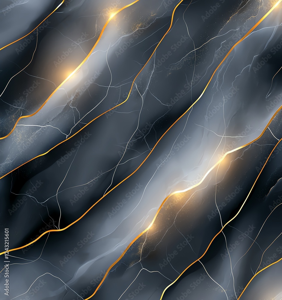 Poster an abstract background featuring flowing lines and luminous highlights in a dark color palette, idea