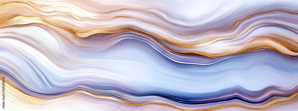 Poster an abstract flow of colors blending harmoniously, creating a serene and calming effect. ideal for ba