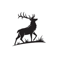 midnight stag silhouette vector clip art design