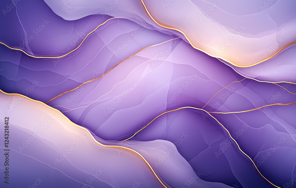 Poster an abstract illustration featuring flowing lines and soft gradients in shades of purple, creating a 