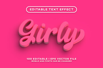 Girly Editable Text Effect Design