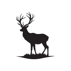 midnight stag silhouette vector clip art design