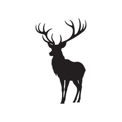 midnight stag silhouette vector clip art design